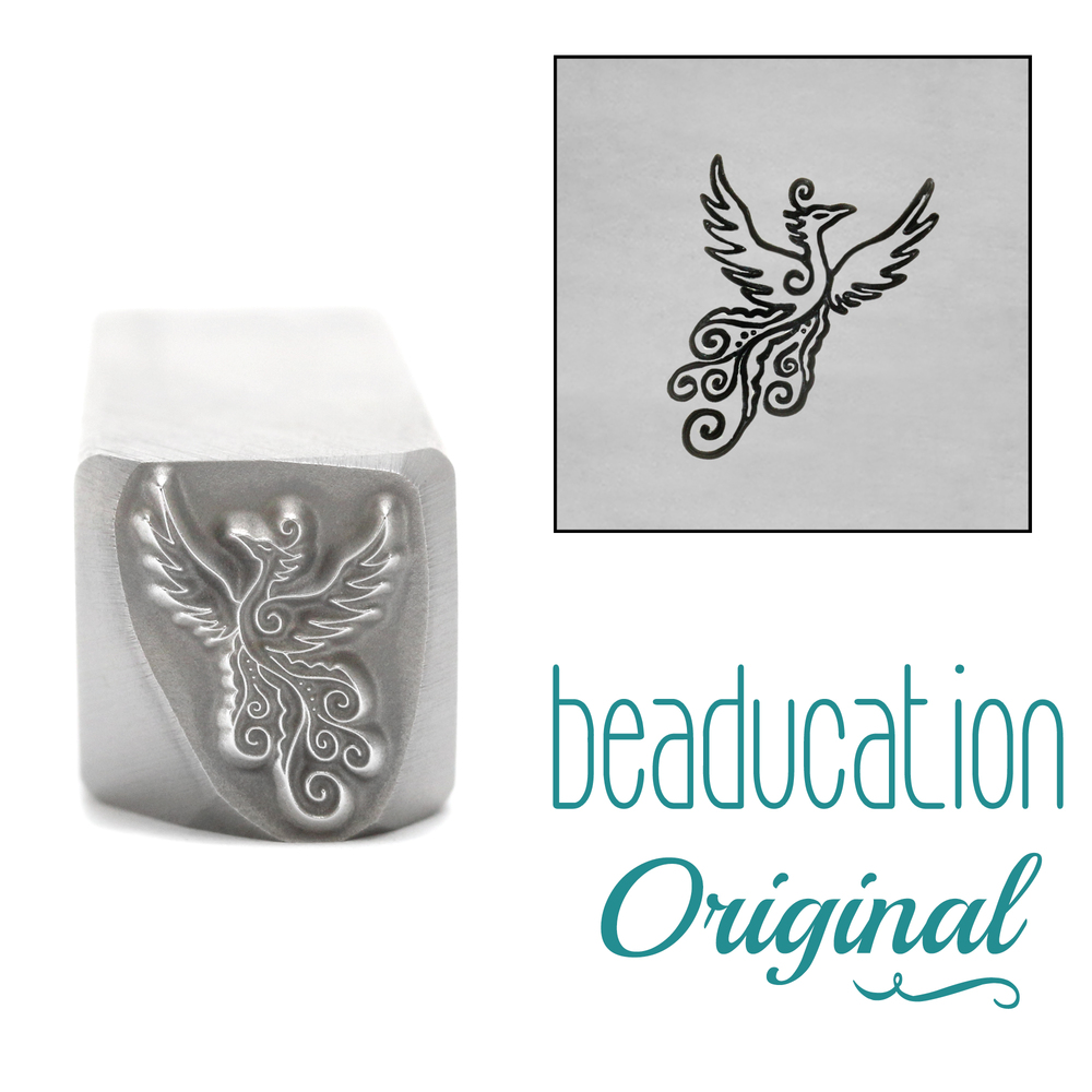 Metal Stamping Tools Phoenix Flying Right Metal Design Stamp, 11mm - Beaducation Original